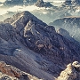 Panoramic view north from the Bianchi via ferrata, Cristallo, September.